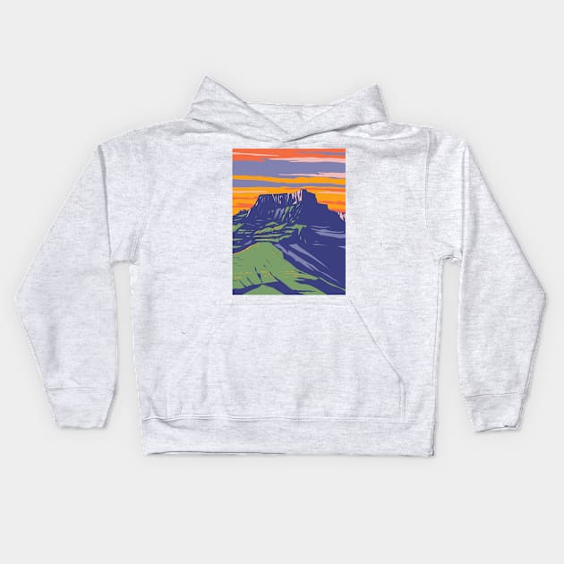 Drakensberg or Dragon Mountains in South Africa and Lesotho WPA Art Deco Poster Kids Hoodie by patrimonio